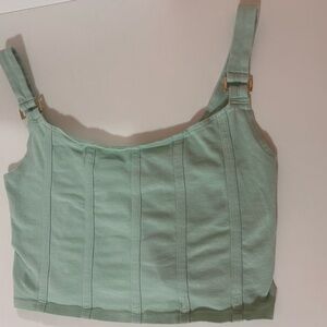 Mint Green Corset Crop Top